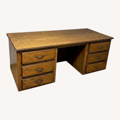 Used Dark Brown Wood Desk for sale on AptDeco