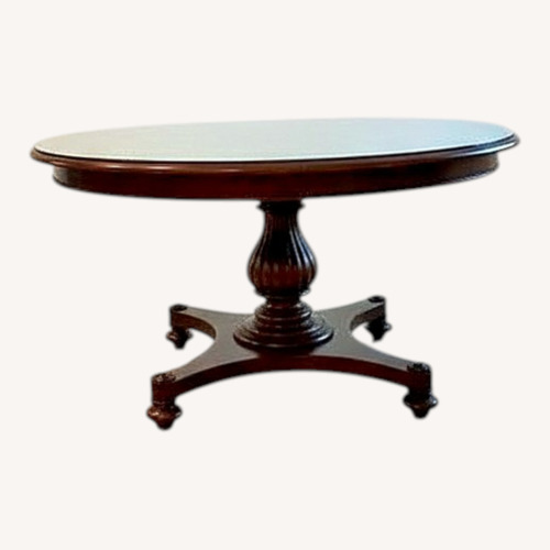 Used Ethan Allen Dark Brown Wood Dining Table for sale on AptDeco