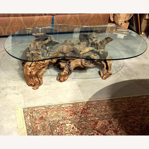 Used Transparent Wood Coffee Table for sale on AptDeco