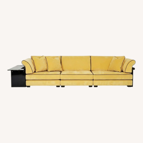 Used Roche Bobois Yellow Leather Sleeper Sofa for sale on AptDeco