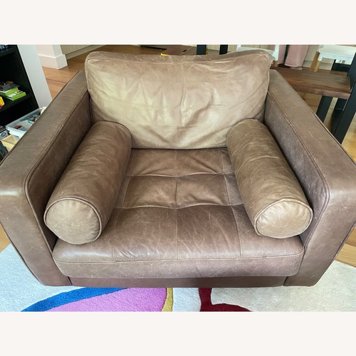 Used Article Sven 42" Tufted Leather Lounge Chair  for sale on AptDeco