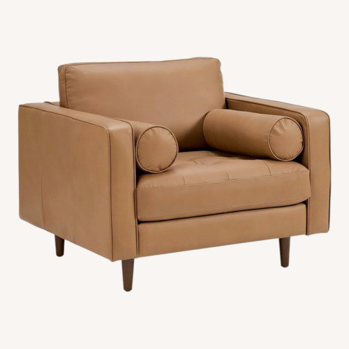 Used Article Sven 42" Tufted Leather Lounge Chair  for sale on AptDeco