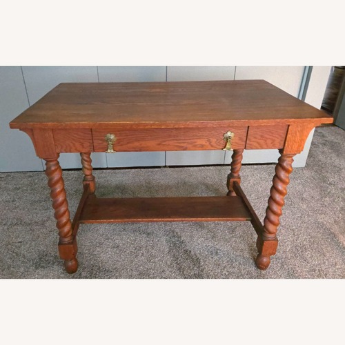 Used Vintage/Antique Finds Dark Brown Wood Desk for sale on AptDeco