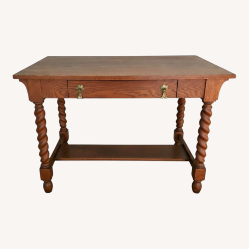 Used Vintage/Antique Finds Dark Brown Wood Desk for sale on AptDeco