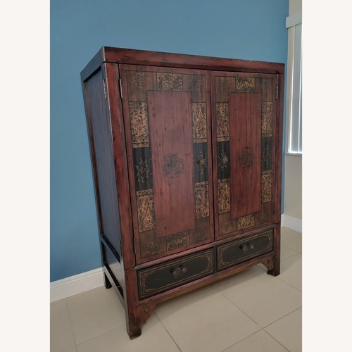 Used Vintage/Antique Finds Dark Brown Wood Armoire for sale on AptDeco