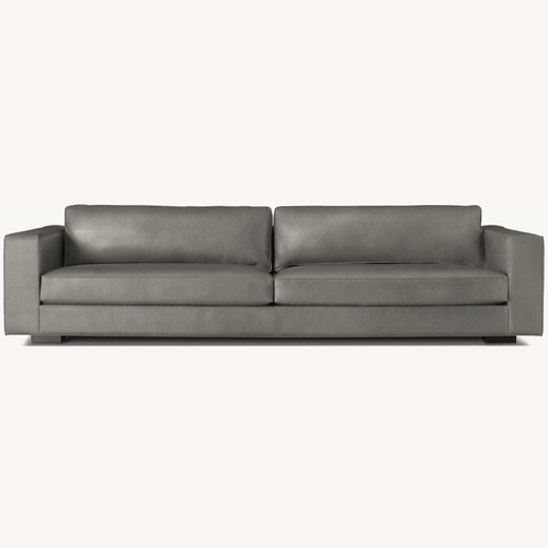 Used Restoration Hardware  Maddox Pewter Leather Sofa for sale on AptDeco