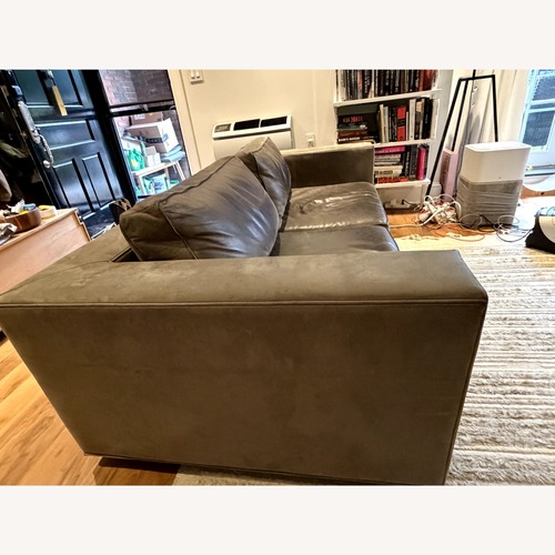 Used Restoration Hardware  Maddox Pewter Leather Sofa for sale on AptDeco