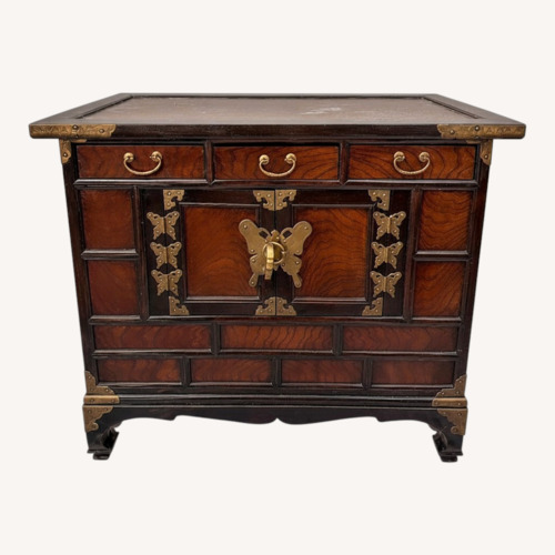Used Vintage/Antique Finds Dark Brown Wood Chest for sale on AptDeco