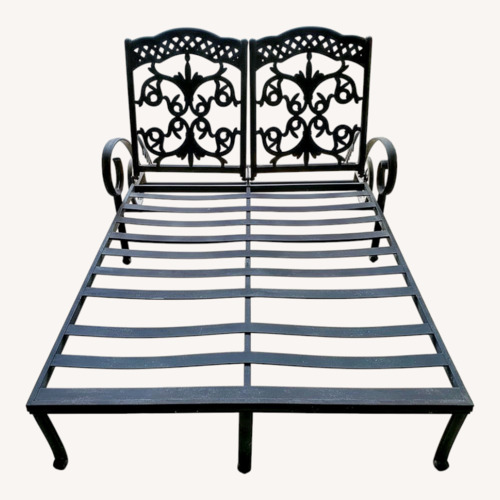 Used Metal Double Chaise Lounge Chair W Cushion for sale on AptDeco