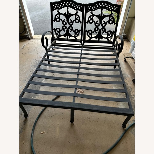Used Metal Double Chaise Lounge Chair W Cushion for sale on AptDeco