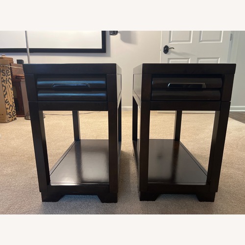 Used Dark Brown Wood Side Table for sale on AptDeco
