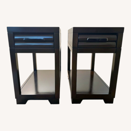 Used Dark Brown Wood Side Table for sale on AptDeco