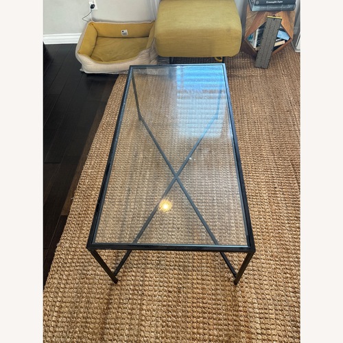 Used Black Glass Coffee Table for sale on AptDeco