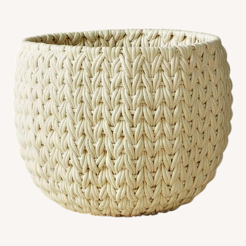 Used CB2 Conway White Basket for sale on AptDeco