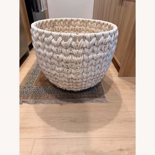 Used CB2 Conway White Basket for sale on AptDeco