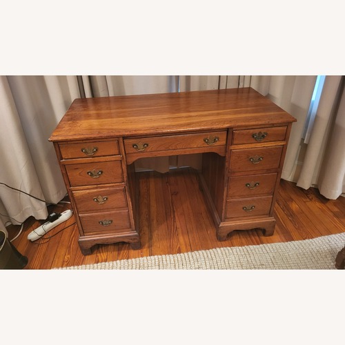 Used Vintage/Antique Finds Light Brown Wood Desk for sale on AptDeco