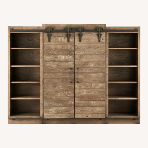 Used Arhaus Baumann 113" Oak Media Wall Unit for sale on AptDeco
