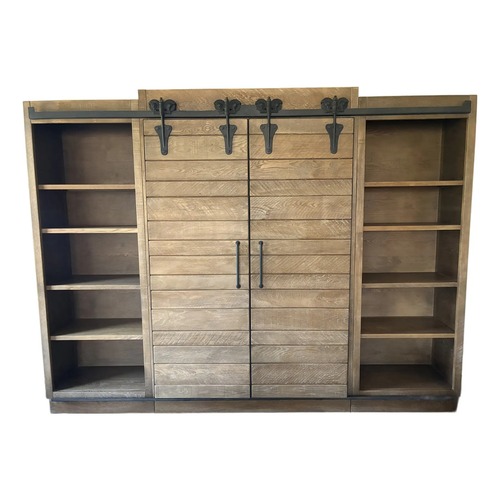 Used Arhaus Baumann 113" Oak Media Wall Unit for sale on AptDeco