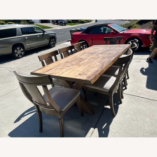 Used Bassett Dark Brown Wood Dining Set for sale on AptDeco