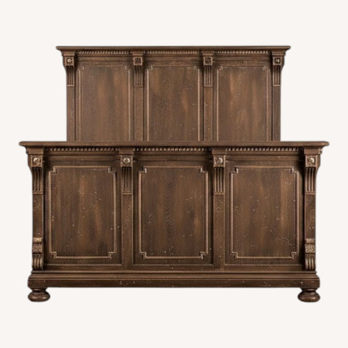 Used Restoration Hardware St. James Brown Wood King Bed for sale on AptDeco