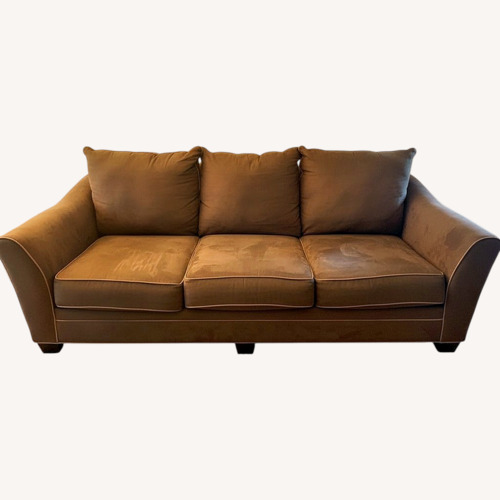Used Dark Brown Fabric Oversized Sofa & Loveseat for sale on AptDeco