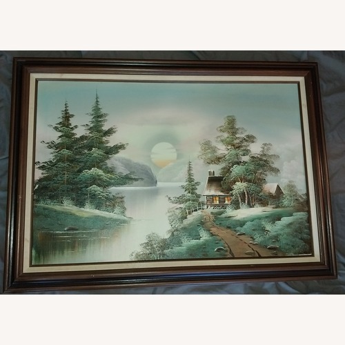 Used Forest Woods Oil PAINTING Canvas Artist R. Cooper for sale on AptDeco