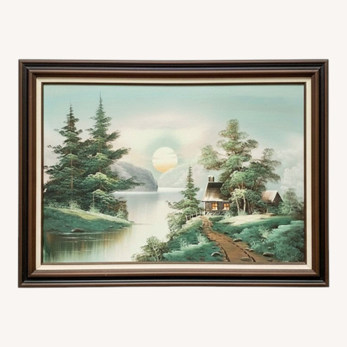 Used Forest Woods Oil PAINTING Canvas Artist R. Cooper for sale on AptDeco