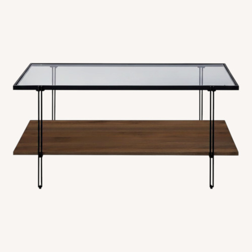 Used Asher Dark Brown Glass Coffee Table for sale on AptDeco