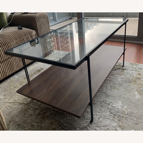 Used Asher Dark Brown Glass Coffee Table for sale on AptDeco
