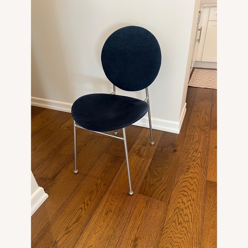 Used Ingrid Custom Navy Blue Dining Chairs for sale on AptDeco