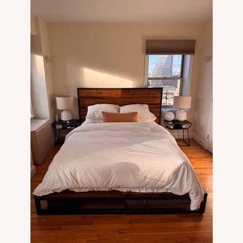 Used West Elm Logan Industrial Queen Bed - Natural for sale on AptDeco