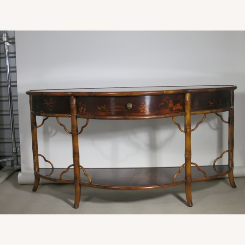 Used Burgundy Lacquer Asian Style Sideboard for sale on AptDeco