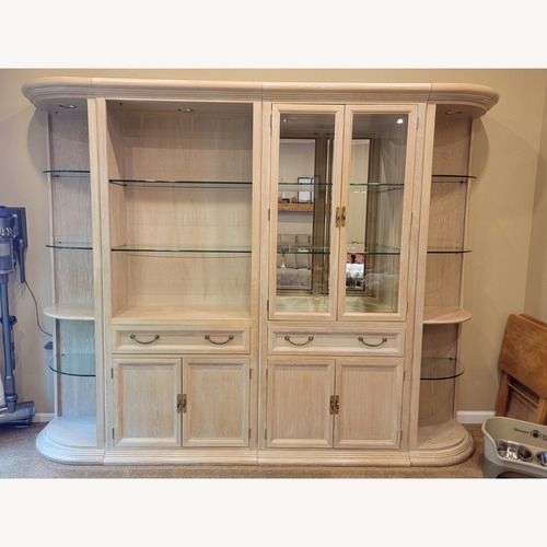 Used Fortunoff Natural Oak 4 Piece Wall Unit for sale on AptDeco