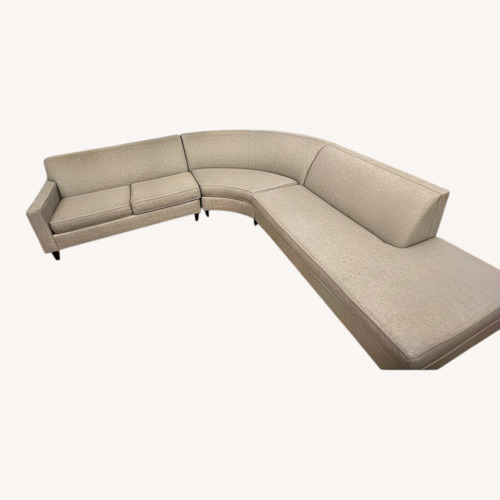 Used Ethan Allen Marcus 3px Curved Sectional Light Gray for sale on AptDeco