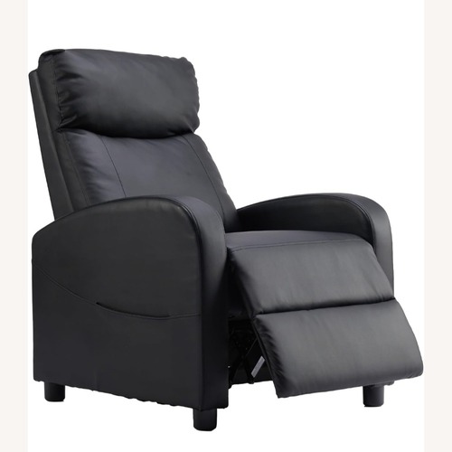 Used Black Faux Leather Recliner for sale on AptDeco