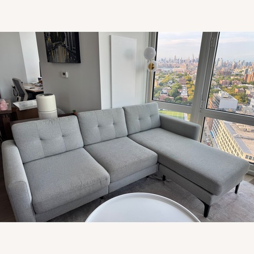 Used Burrow Nomad Light Gray Fabric 2 Piece Sectional for sale on AptDeco