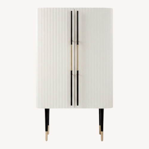 Used CB2 Crimped White Lacquered Wardrobe for sale on AptDeco