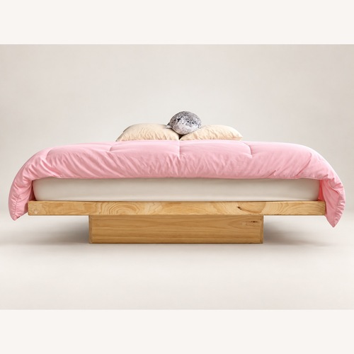Used Gothic Cabinet Craft Natural Wood Queen Bed for sale on AptDeco