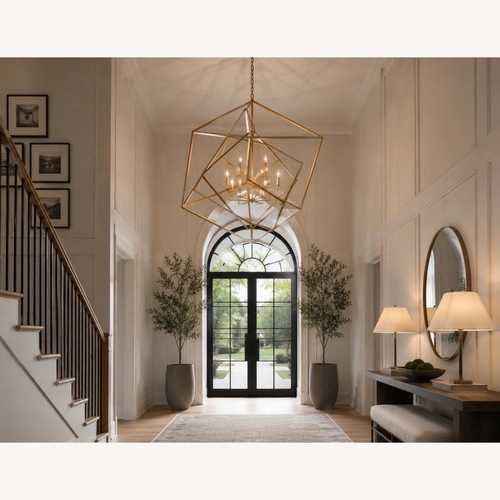 Used  Arhaus Geode 48” Brass Chandelier for sale on AptDeco
