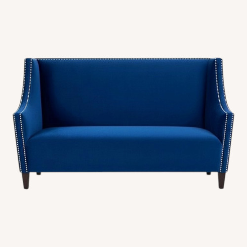 Used Restoration Hardware Marteen Settee Indigo 2 Seater Sofa for sale on AptDeco