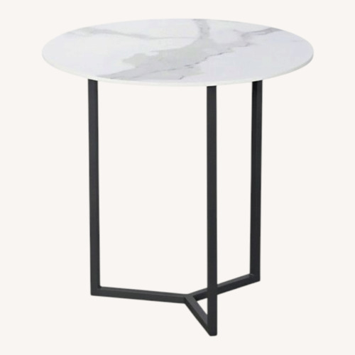 Used West Elm White Marble Side Table for sale on AptDeco