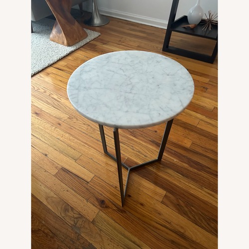 Used West Elm White Marble Side Table for sale on AptDeco