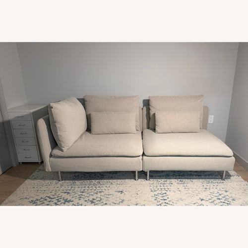 Used IKEA Natural Fabric 2 Piece Sectional for sale on AptDeco