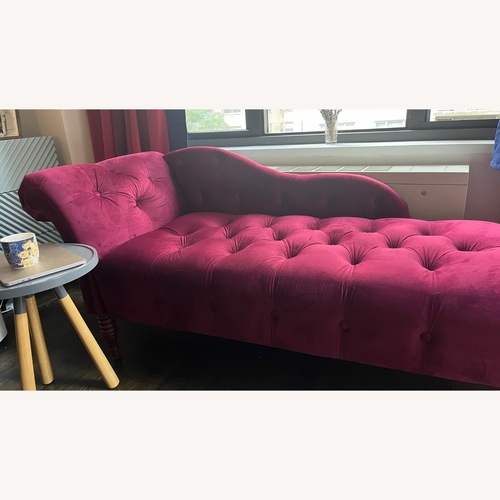 Used Ashley Burgandy Red Chaise Lounge for sale on AptDeco