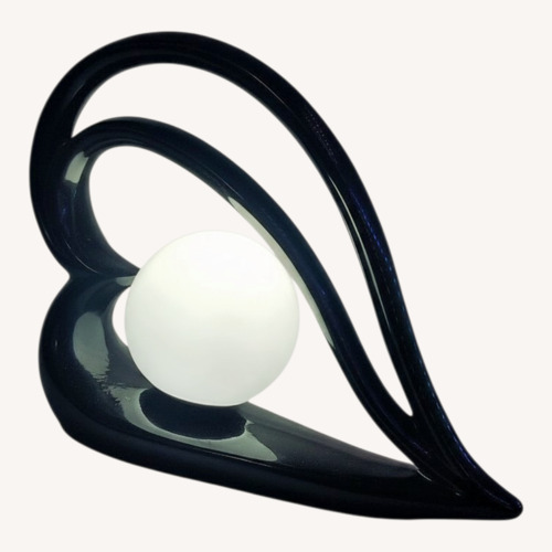 Used 70's Art Deco Black Ceramic Harris Table Lamp for sale on AptDeco
