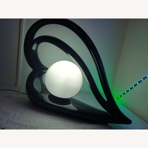 Used 70's Art Deco Black Ceramic Harris Table Lamp for sale on AptDeco