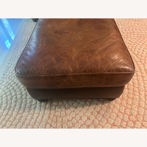Used Restoration Hardware Leather Ottoman for sale on AptDeco