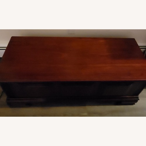 Used Bob's Discount Furniture Dark Brown Wood Chest for sale on AptDeco