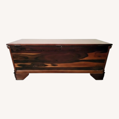 Used Bob's Discount Furniture Dark Brown Wood Chest for sale on AptDeco