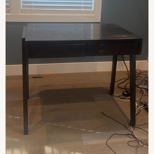 Used West Elm Compact Espresso 2-Drawer Desk for sale on AptDeco